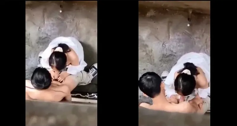 Quay lén em nữ sinh bj cho con ghệ trong hẻm